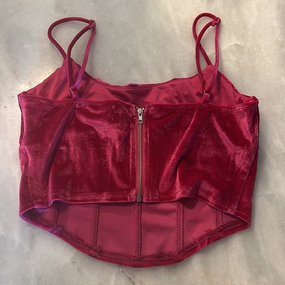 Pink Velvet Crop/Corset Top - Picture 4 of 5